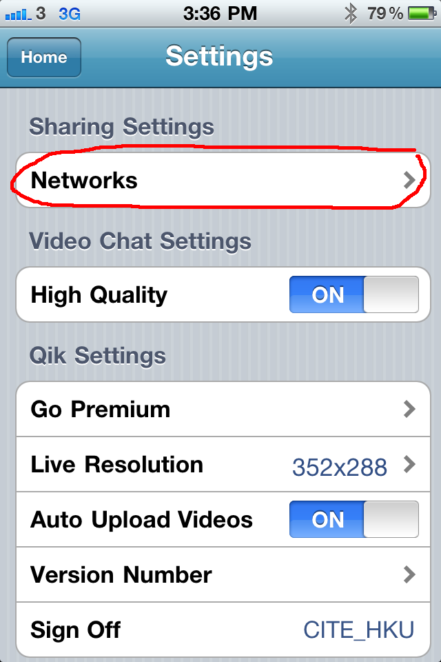 qik - settings qik - settings
